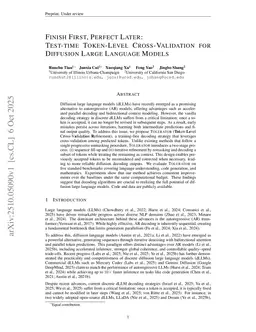 Finish First, Perfect Later: Test-Time Token-Level Cross-Validation for Diffusion Large Language Models