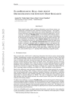 FlashResearch: Real-time Agent Orchestration for Efficient Deep Research