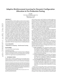 Adaptive Reinforcement Learning for Dynamic Configuration Allocation in Pre-Production Testing