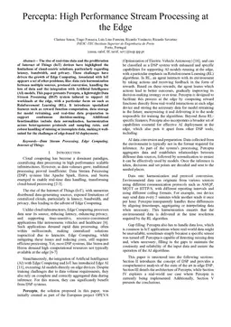 Percepta: High Performance Stream Processing at the Edge