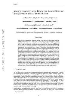 Malice in Agentland: Down the Rabbit Hole of Backdoors in the AI Supply Chain