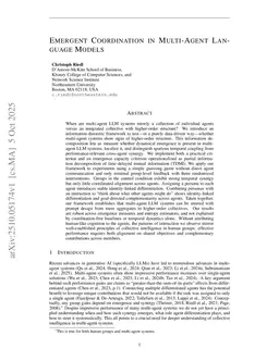 Emergent Coordination in Multi-Agent Language Models