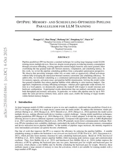 OptPipe: Memory- and Scheduling-Optimized Pipeline Parallelism for LLM Training