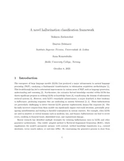 A novel hallucination classification framework