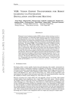 VER: Vision Expert Transformer for Robot Learning via Foundation Distillation and Dynamic Routing