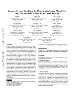 Stratum: System-Hardware Co-Design with Tiered Monolithic 3D-Stackable DRAM for Efficient MoE Serving