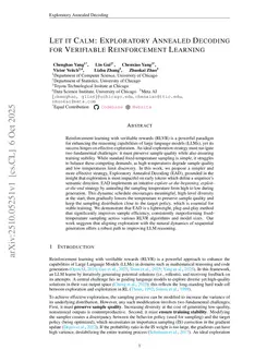 Let it Calm: Exploratory Annealed Decoding for Verifiable Reinforcement Learning