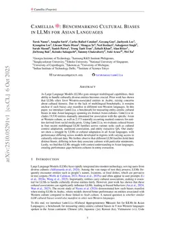 Camellia: Benchmarking Cultural Biases in LLMs for Asian Languages
