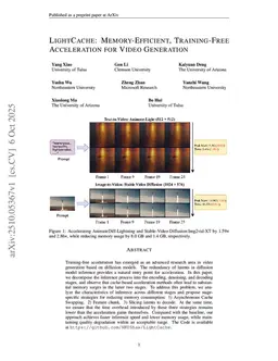LightCache: Memory-Efficient, Training-Free Acceleration for Video Generation