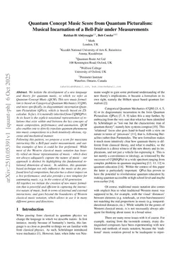 Quantum Concept Music Score from Quantum Picturalism: Musical Incarnation of a Bell-Pair under Measurements