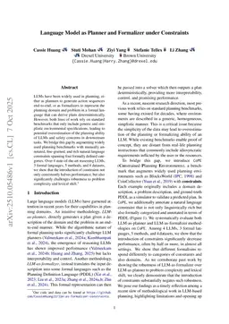 Language Model as Planner and Formalizer under Constraints