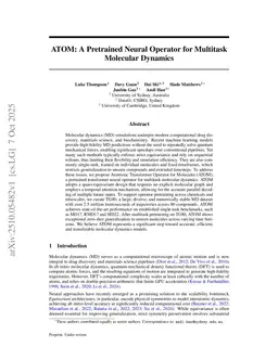 ATOM: A Pretrained Neural Operator for Multitask Molecular Dynamics