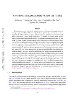 NorMuon: Making Muon more efficient and scalable