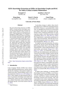 KEO: Knowledge Extraction on OMIn via Knowledge Graphs and RAG for Safety-Critical Aviation Maintenance