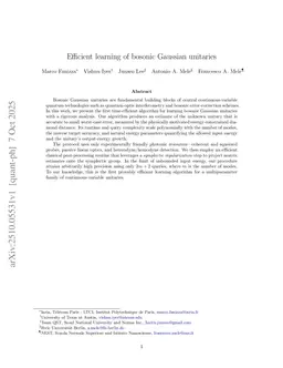 Efficient learning of bosonic Gaussian unitaries