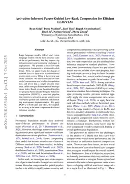 Activation-Informed Pareto-Guided Low-Rank Compression for Efficient LLM/VLM