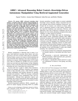 ARRC: Advanced Reasoning Robot Control - Knowledge-Driven Autonomous Manipulation Using Retrieval-Augmented Generation