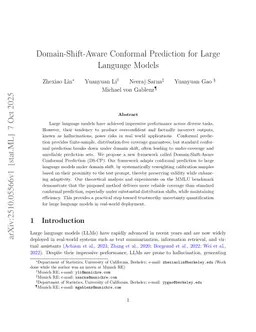 Domain-Shift-Aware Conformal Prediction for Large Language Models
