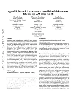 AgentDR Dynamic Recommendation with Implicit Item-Item Relations via LLM-based Agents