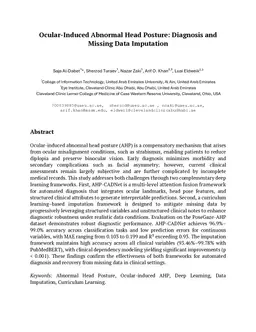 Ocular-Induced Abnormal Head Posture: Diagnosis and Missing Data Imputation