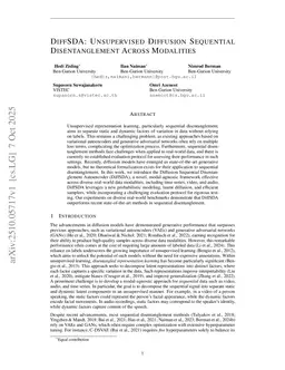 DiffSDA: Unsupervised Diffusion Sequential Disentanglement Across Modalities
