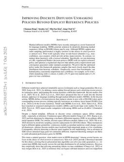 Improving Discrete Diffusion Unmasking Policies Beyond Explicit Reference Policies
