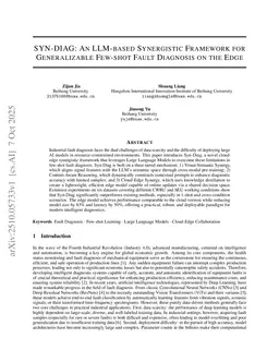 Syn-Diag: An LLM-based Synergistic Framework for Generalizable Few-shot Fault Diagnosis on the Edge