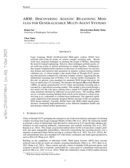 ARM: Discovering Agentic Reasoning Modules for Generalizable Multi-Agent Systems