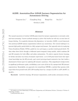 ALISE: Annotation-Free LiDAR Instance Segmentation for Autonomous Driving