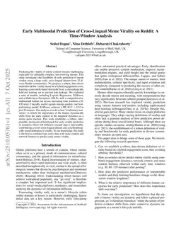 Early Multimodal Prediction of Cross-Lingual Meme Virality on Reddit: A Time-Window Analysis