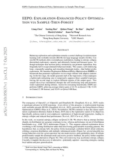 EEPO: Exploration-Enhanced Policy Optimization via Sample-Then-Forget