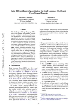 Luth: Efficient French Specialization for Small Language Models and Cross-Lingual Transfer