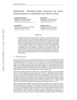 ESS-Flow: Training-free guidance of flow-based models as inference in source space