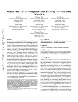 Multimodal Trajectory Representation Learning for Travel Time Estimation