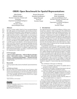 OBSR: Open Benchmark for Spatial Representations