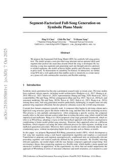 Segment-Factorized Full-Song Generation on Symbolic Piano Music