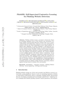 PhishSSL: Self-Supervised Contrastive Learning for Phishing Website Detection