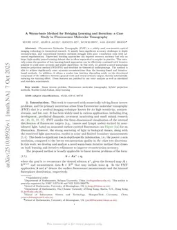 A Warm-basis Method for Bridging Learning and Iteration: a Case Study in Fluorescence Molecular Tomography