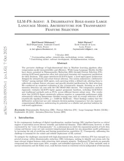 LLM-FS-Agent: A Deliberative Role-based Large Language Model Architecture for Transparent Feature Selection