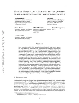 Carré du champ flow matching: better quality-generalisation tradeoff in generative models