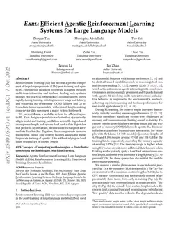 EARL: Efficient Agentic Reinforcement Learning Systems for Large Language Models