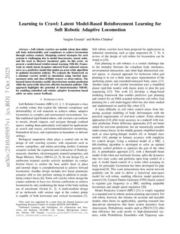 Learning to Crawl: Latent Model-Based Reinforcement Learning for Soft Robotic Adaptive Locomotion