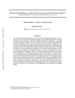Diffusion Models for Low-Light Image Enhancement: A Multi-Perspective Taxonomy and Performance Analysis