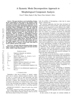 A Dynamic Mode Decomposition Approach to Morphological Component Analysis