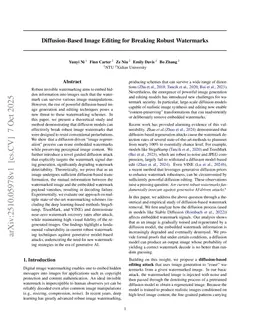 Diffusion-Based Image Editing for Breaking Robust Watermarks