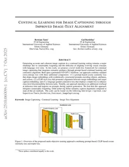 Continual Learning for Image Captioning through Improved Image-Text Alignment
