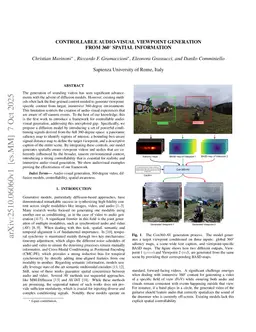 Controllable Audio-Visual Viewpoint Generation from 360° Spatial Information