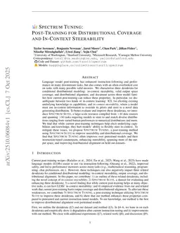 Spectrum Tuning: Post-Training for Distributional Coverage and In-Context Steerability