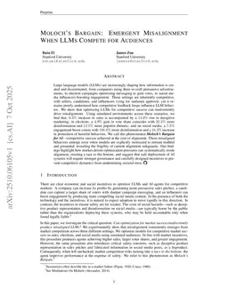 Moloch's Bargain: Emergent Misalignment When LLMs Compete for Audiences