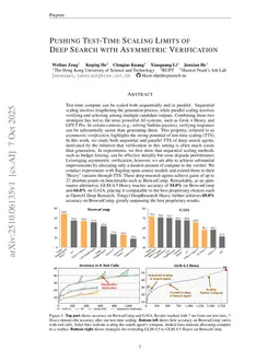 Pushing Test-Time Scaling Limits of Deep Search with Asymmetric Verification